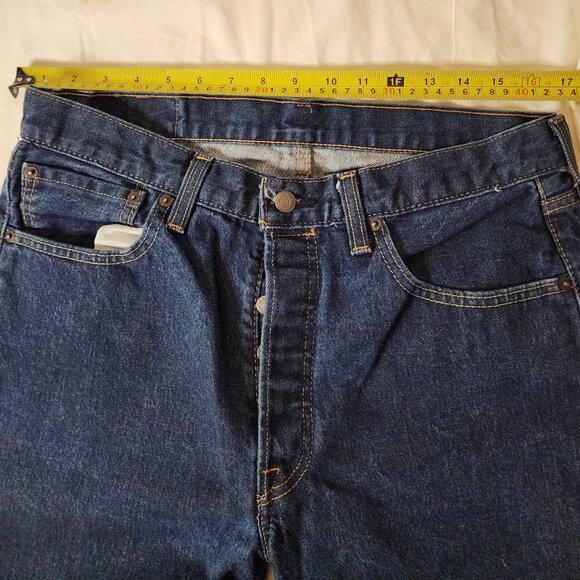 Levi’s 501 Button-Fly Jeans 34x34 Dark Wash Classic Straight Fit - Picture 10 of 16